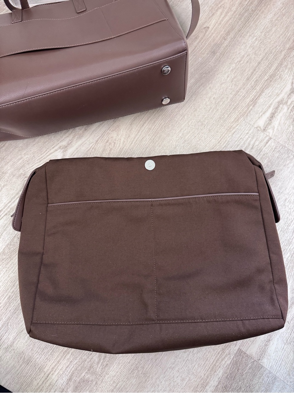 Calpak Haven Espresso Dark Brown Leather Tote with Detachable Strap - Picture 4 of 7